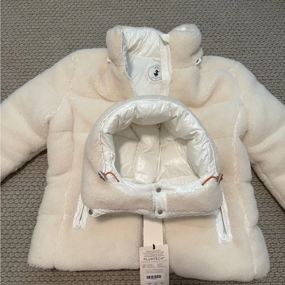 Save the Duck White Fleece Puffer Coat - Picture 8 of 13